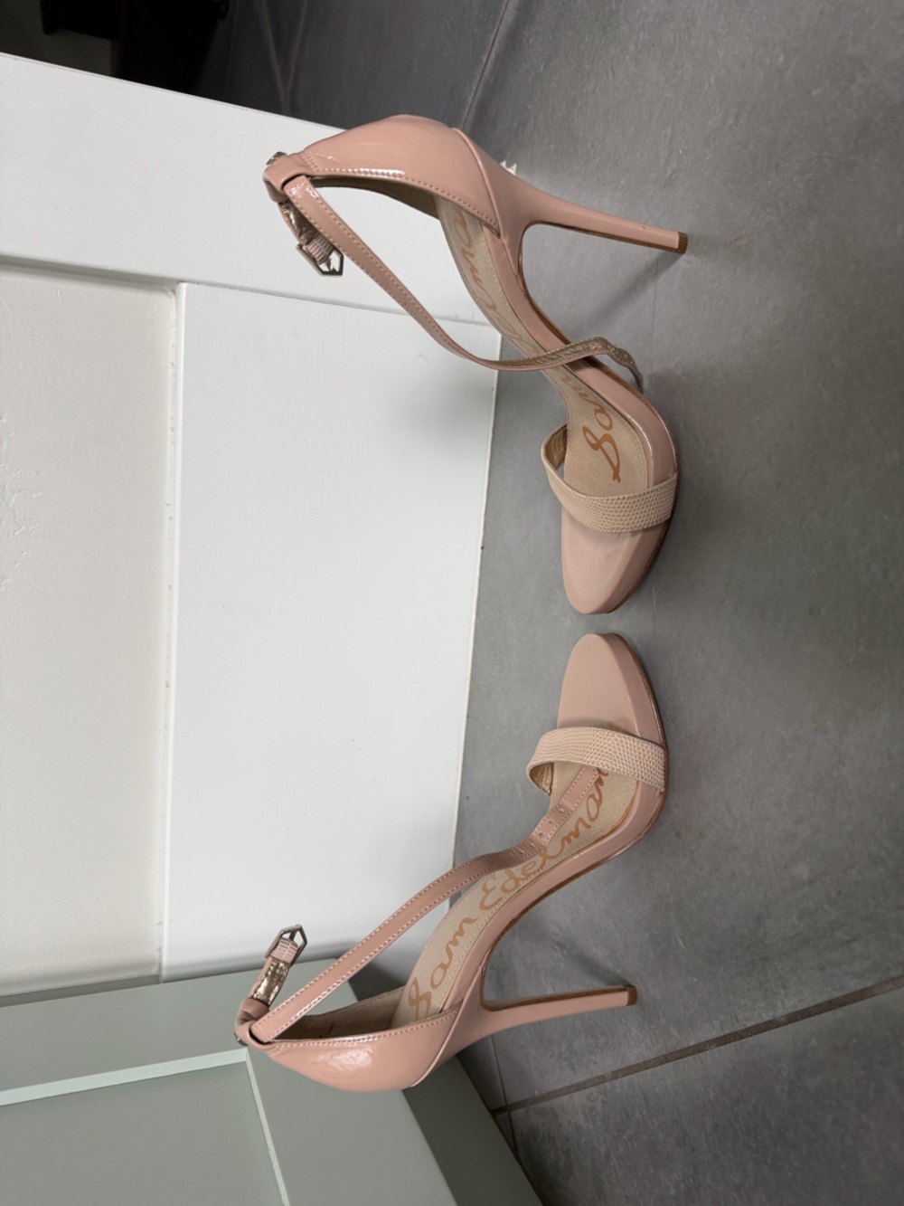Sam Edelman Blush Beige Strappy High Heel Sandals